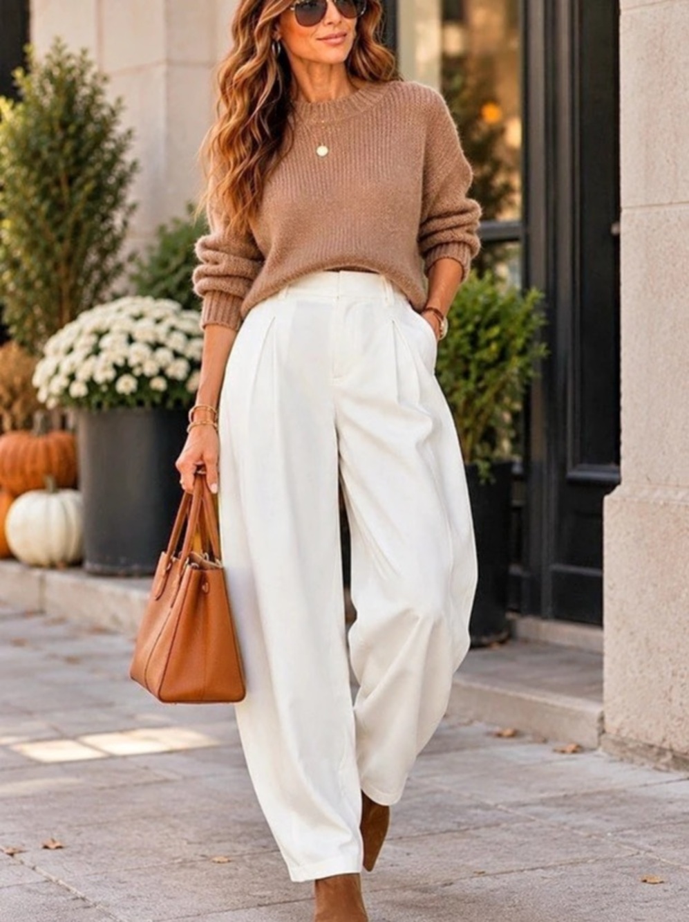 Halara Barrel Leg Pants in White Size Small NWT